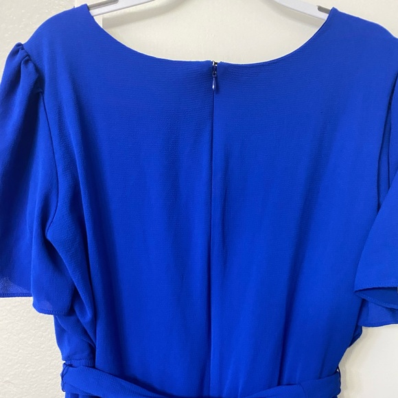 Lane Bryant blue button front jumpsuit with pockets - Picture 4 of 5